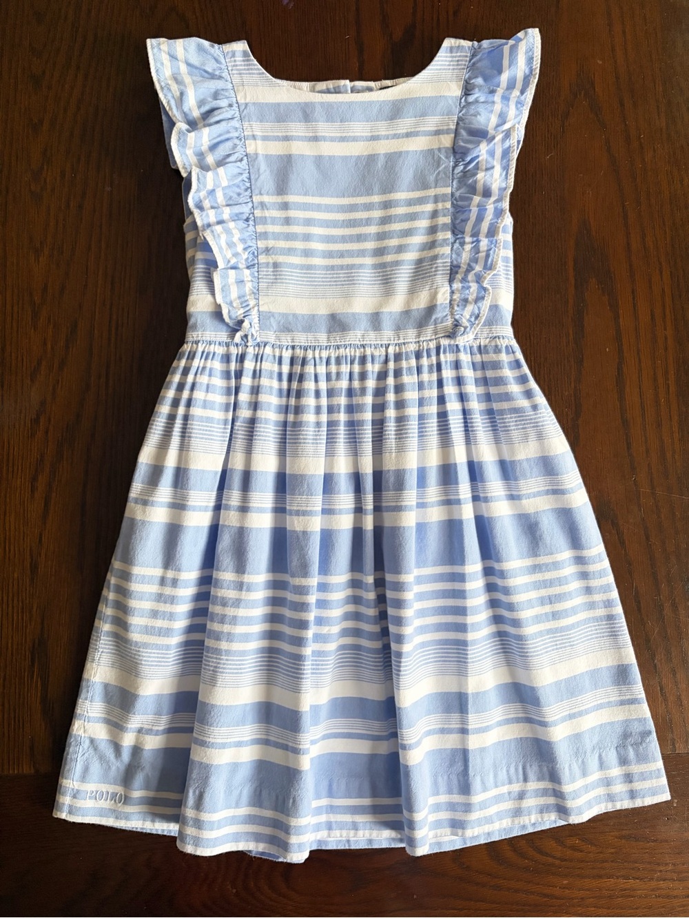 Polo Ralph Lauren Girls Cotton Oxford Striped Dress Size 6X